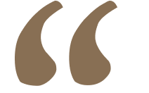 Brown quotation marks on black background.